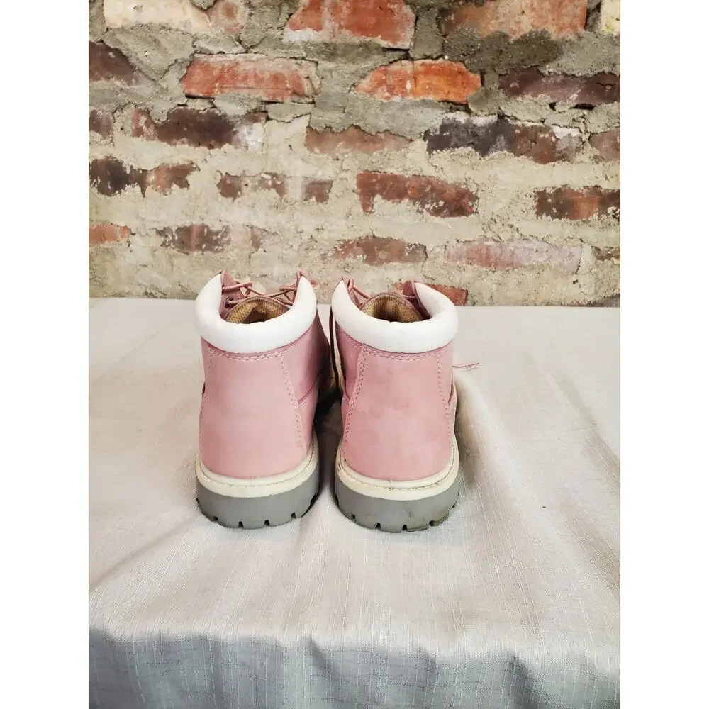Timberland Womens Ankle Boots 8M Pink Waterproof Leather Lug Sole A2617 - Picture 2 of 6